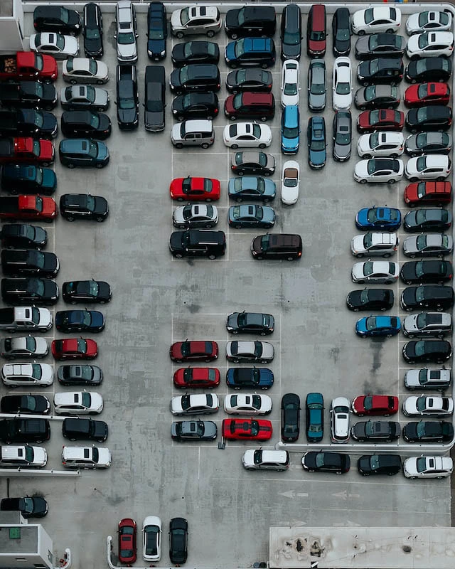 Auto Parkplatz, Auto Sammelstelle in Lengerich